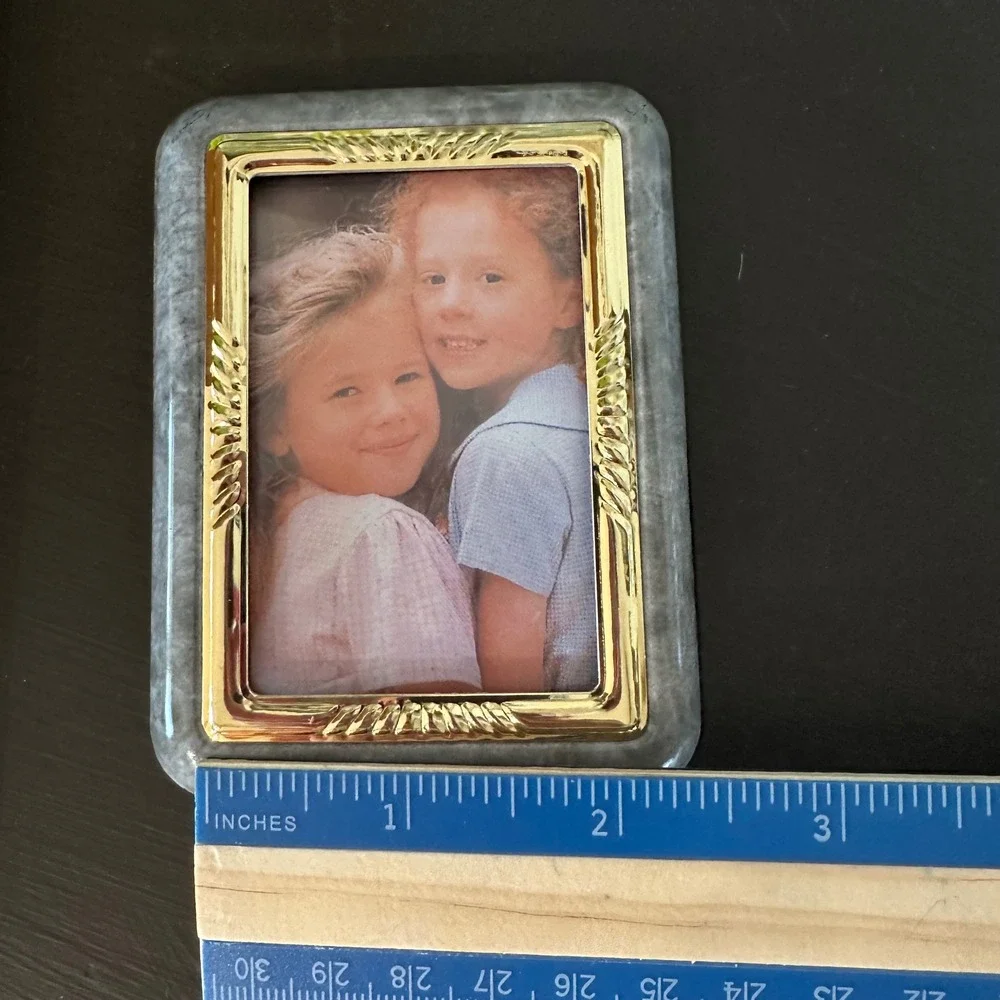VTG 90's Picture Frame Set 2 Gold Silver Textured 5x7 2x3 Cottagecore Grannycore